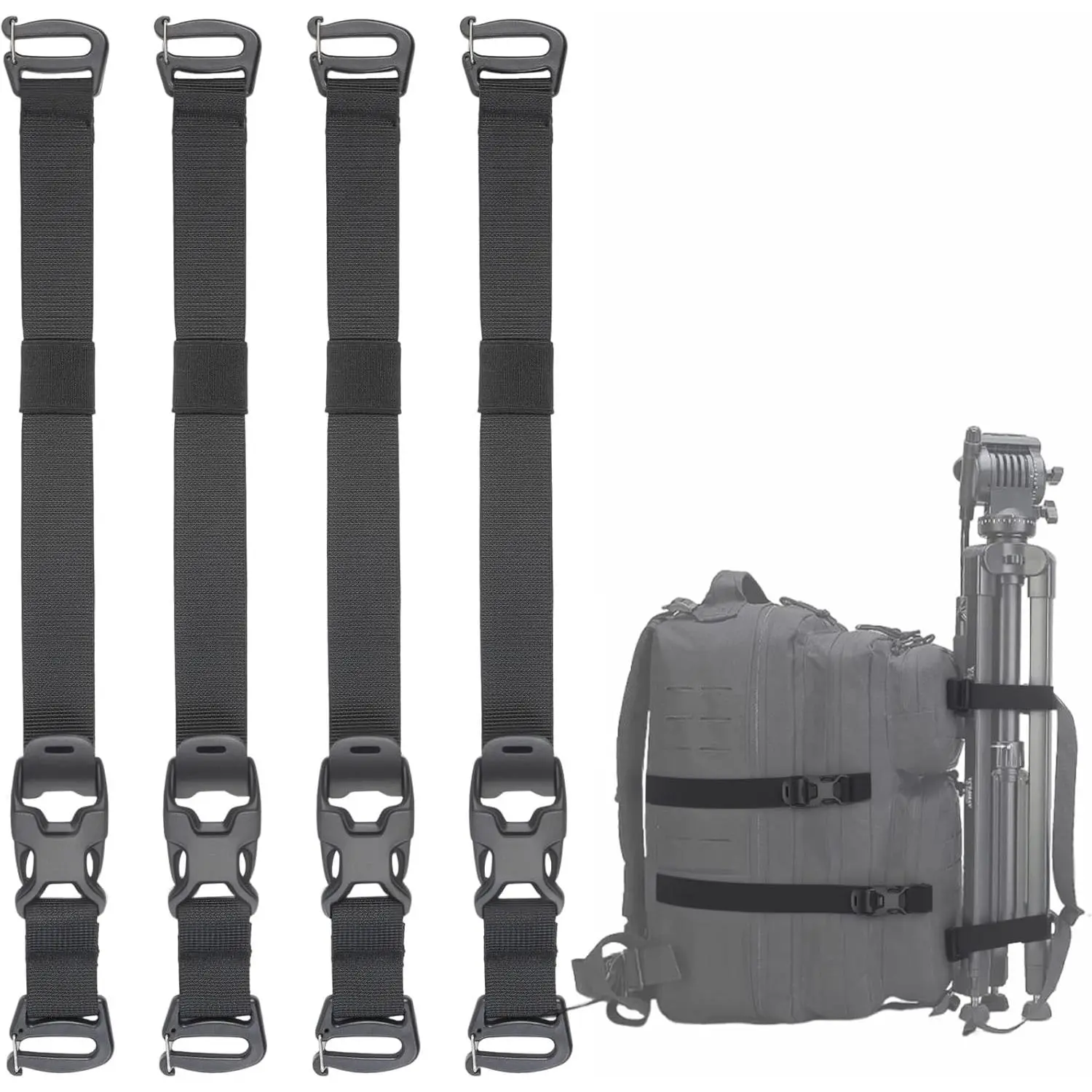 Tactical Molle System Backpack Straps - Adjustable 20.8" Pack Attachment Strap Accessories