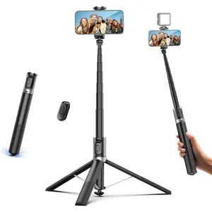 63" Phone Tripod for  0.01s Auto Pop Open with Remote, Selfie Stick Tripod Stand Extendable with Cell Phone Clip, Compatible with  for Travel Video Recording Live Stream Vlog