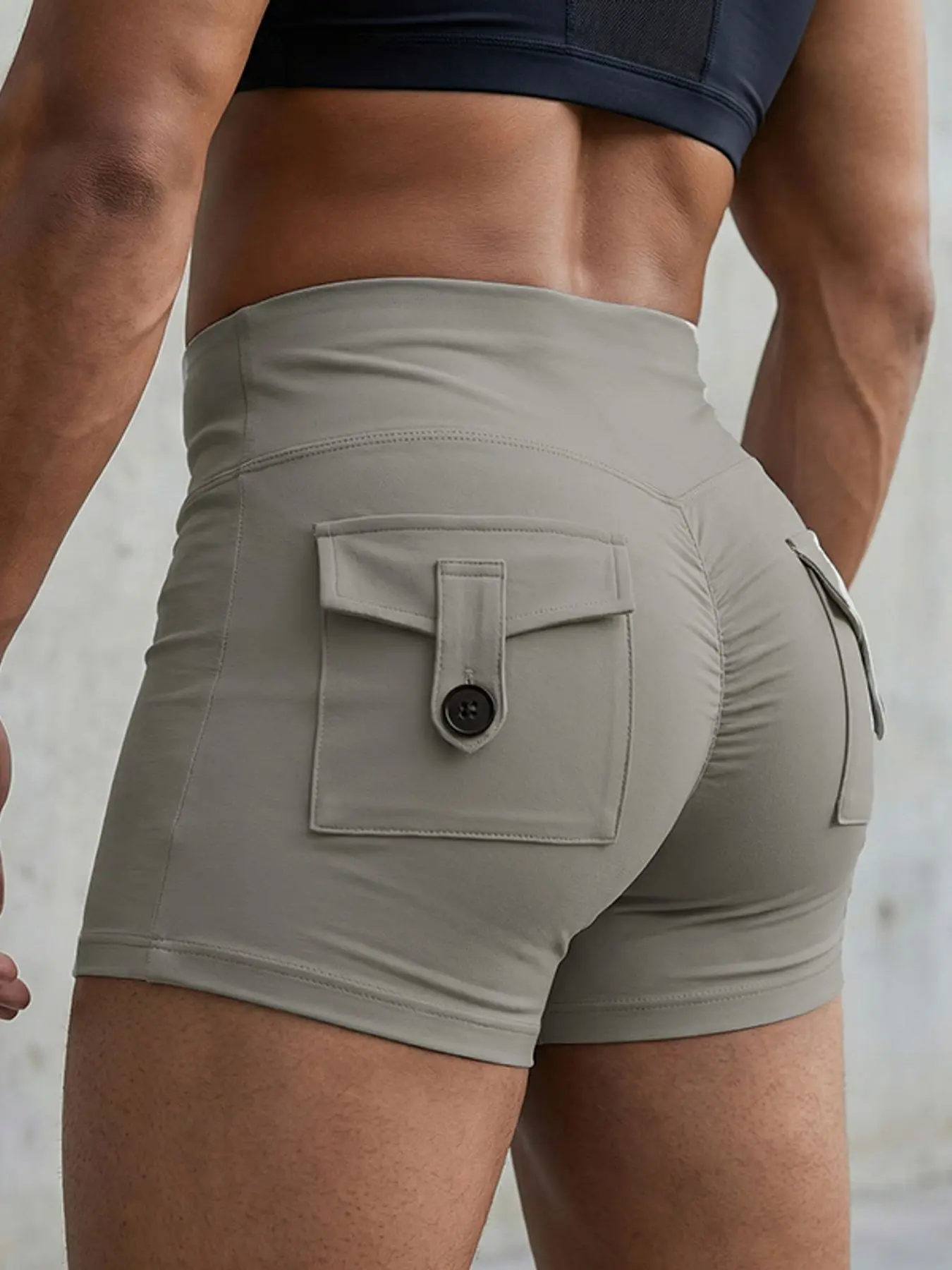 INCERUN Men's Sexy Fashion Shorts, Butt Lifting Design, Patchwork Workwear Pockets, Ideal for Sports and Daily Wear, Trendy and Comfortable