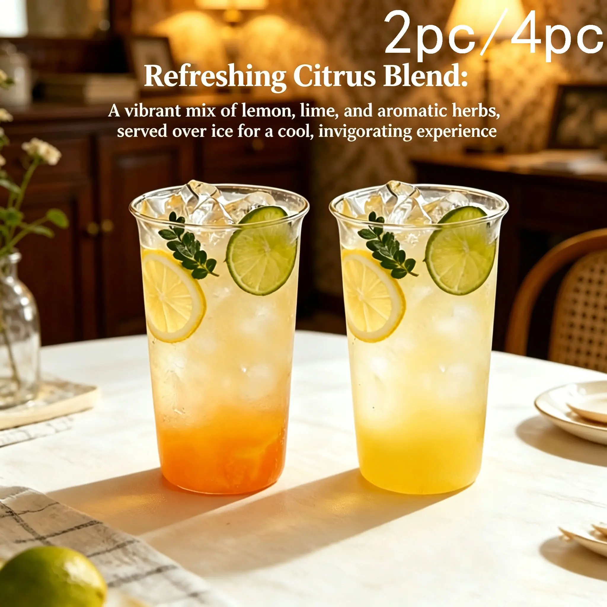 2/4pcs High Borosilicate Glass Cups, Glass Tumbler Cup, Ice Americano Coffee Cup, Breakfast Milk Cup, Juice Cup, Transparent Glass Coffee Cup, Reusable Water Cup