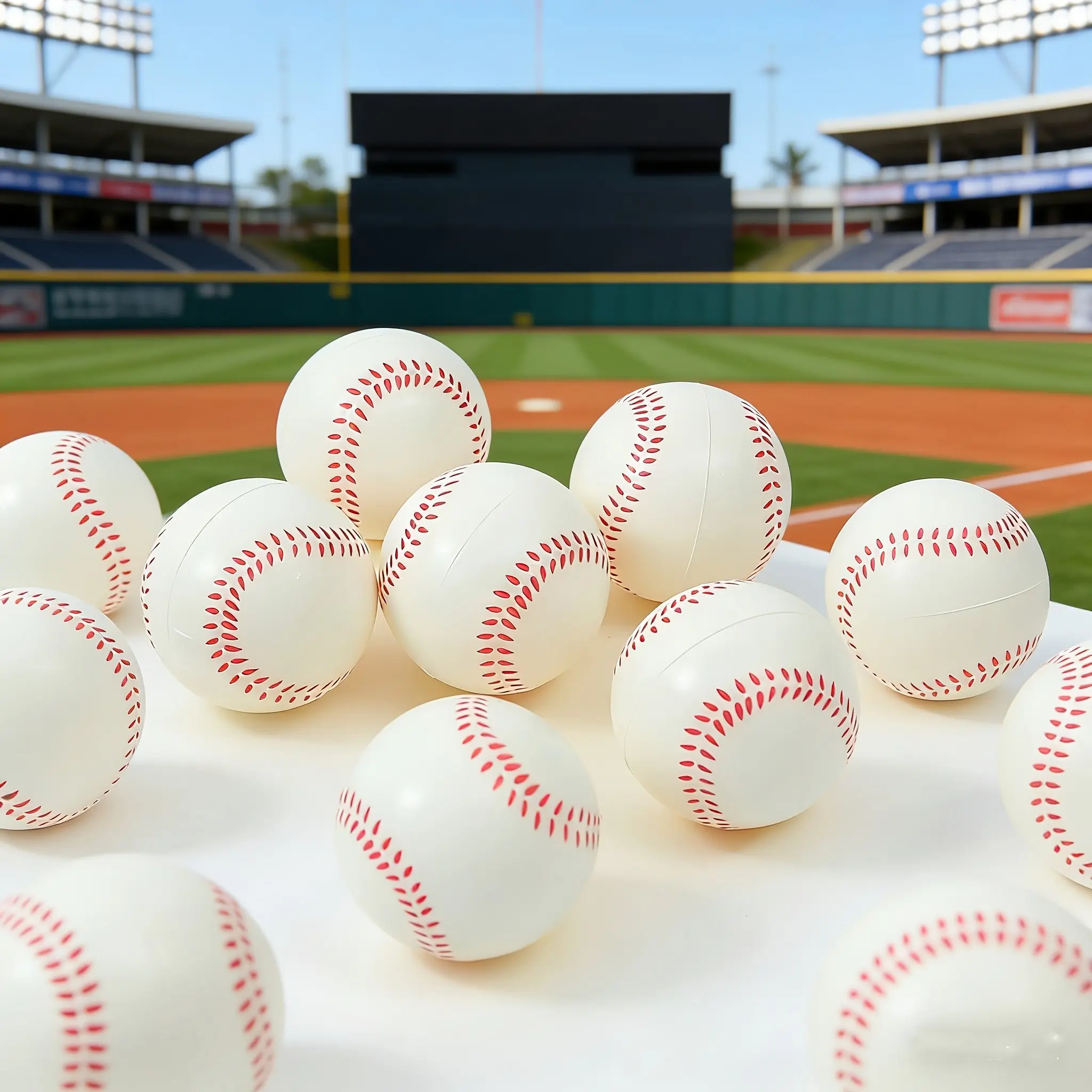 4/12 Pack 2.48 Inch Baseball Toys, Fun Bouncy Ball, Plastic Stress Relief Ball, Office Toy, Sports Teaching Aid, Student Prize