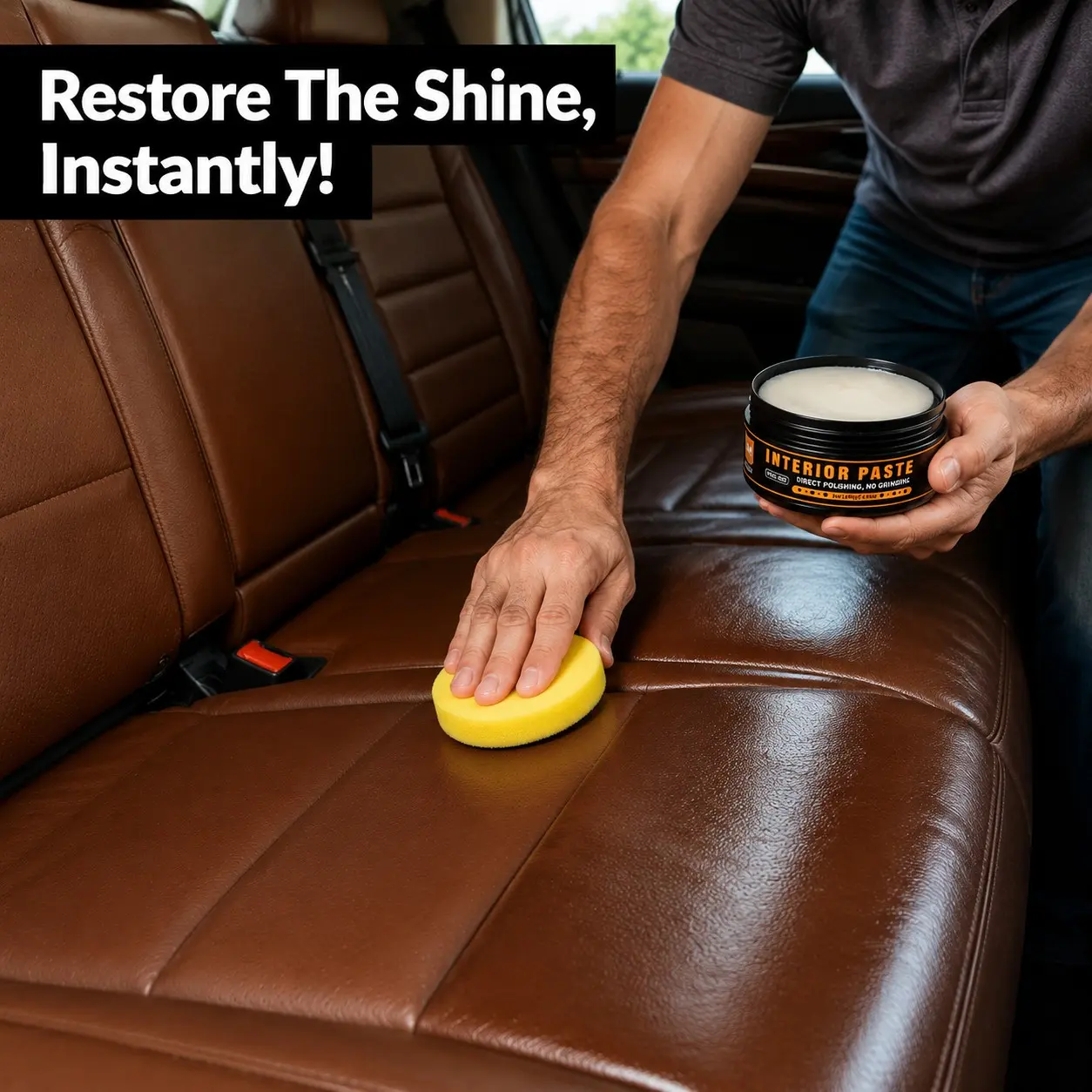 Leather Care Salve, Polishing Moisturizing Restorer for Car Interior, Sofa & Furniture, Universal Conditioner for Leather, Wood & Vinyl