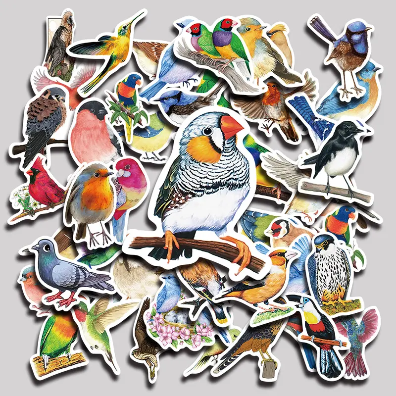 50PCS Bird Aesthetic Vinyl Stickers Pack for Laptop Water Bottle Phone Case Skateboard Journal Scrapbook DIY Decoration
