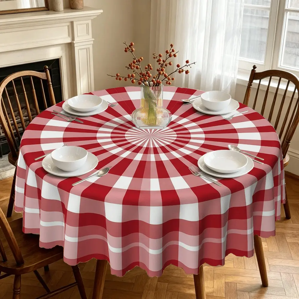 Classic Plaid Tablecloth, Indoor/outdoor Round Tablecloth, Camping, Holiday Party Decor, Kitchen Dining, Home Decoration, Wedding, Gift