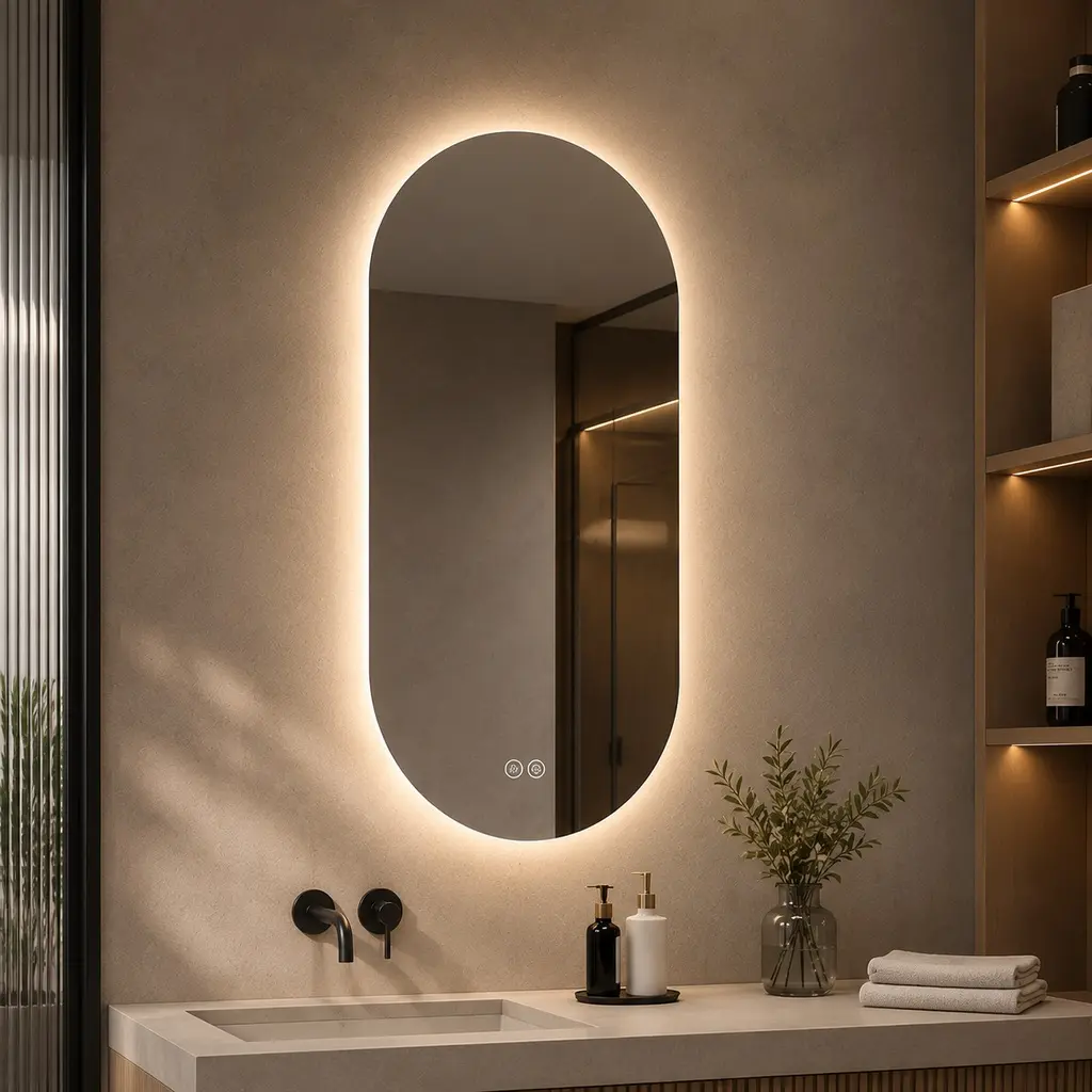 24x36 Inch Rectangle Wall Mirror - Antique Silver LED Backlit Bathroom Vanity Mirror with Built-in Defogger, 3-Color Temperature, Dimmable, Memory Function, IP44, Horizontal/Vertical Mount