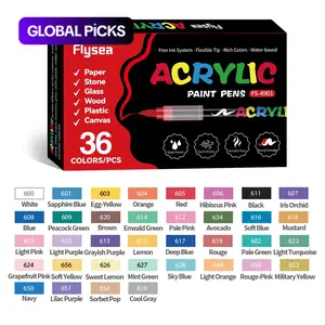 Acrylic Paint Soft Brush Markers Set, Soft Brush Tip, Automatic Ink Control, Paint Markers for Wood, Stone, Canvas, Glass, Fabric, DIY Crafts, Versatile Use, Acrylic Painting Pen, Acrylic Painting Supplies, Coloring Markers #GLOBAL PICKS