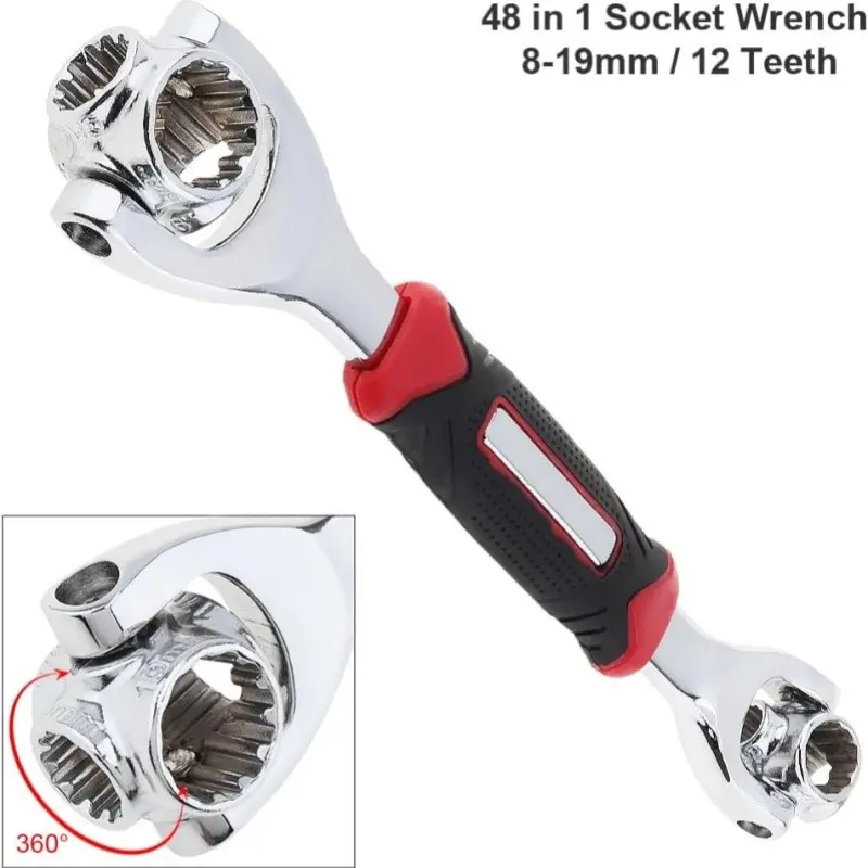 48-in-1 Universal Socket Wrench with 360-Degree Rotating Head, Multi-Function Spline Bolts Wrench for Home & Car Repair, Multifunctional Socket Wrench, Socket Wrench Tool