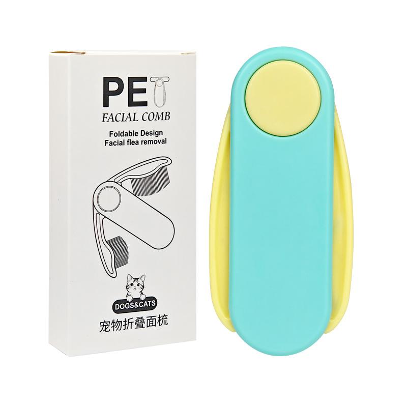 Pet Dog and Cat Flea Removal Folding Comb, Lice Removal Cleaning and Grooming Comb, Dense-Tooth Straight-Row Flea Comb head Portable Hair Roller shedding blade cow scratching brush bag
