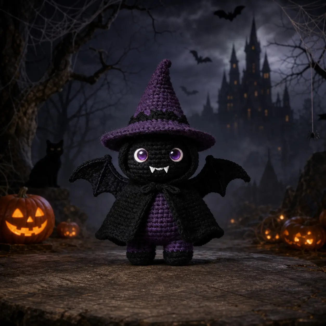 Cute Witch Crochet Kit for Beginners, Amigurumi Crafting Tutorial, Perfect Gift for Holidays, Easy DIY Yarn Craft Set