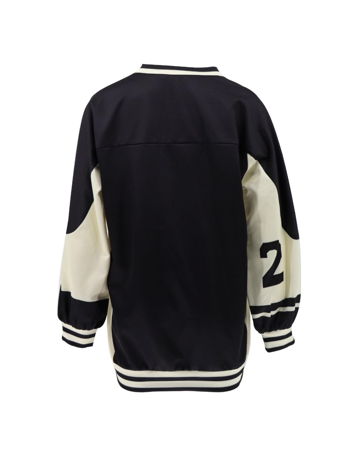 Plus Size V Neck Long Sleeve Top Dress, Casual Street Style Loose Fit, Trendy Versatile Women's Clothing, Figure Pattern Design, Knit