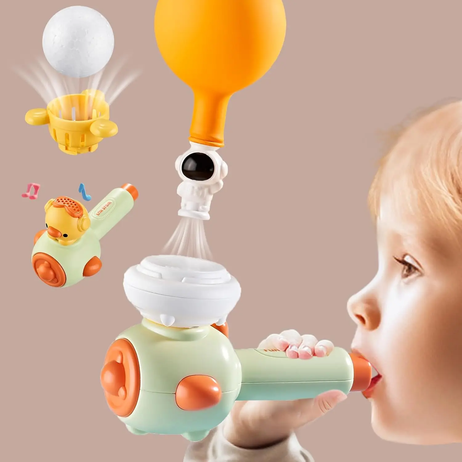 Breathing Exerciser for Kids, Sensory Toys with Whistle, Floating Blow Pipe Balls, Balloon Launcher, Autism Speech Therapy Toys for 3 4 5 6 7 Year Old Boys Girls Gifts- Greenfidget toys