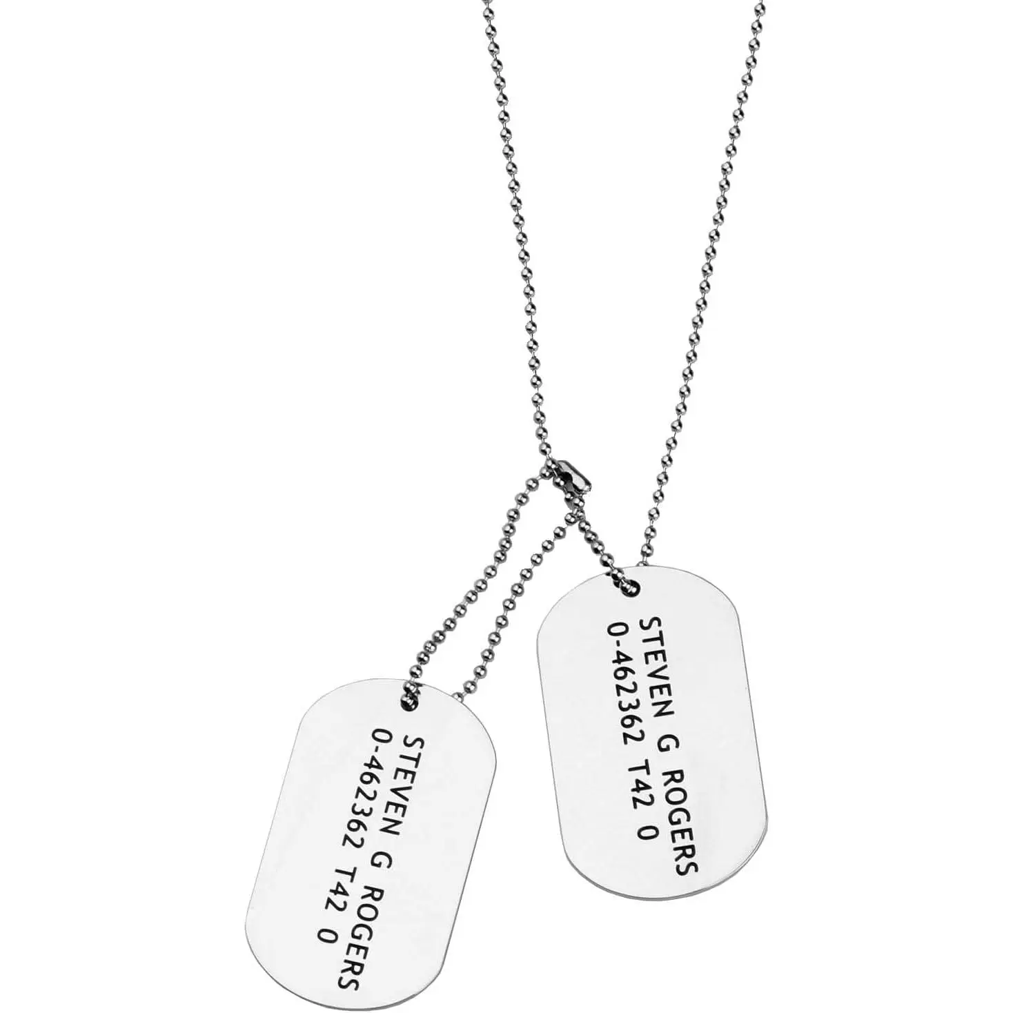James Bucky Barnes Metal Dog Tags Necklace, Single Set Cosplay Prop for Character Look & Costume Wear, Metal Tags