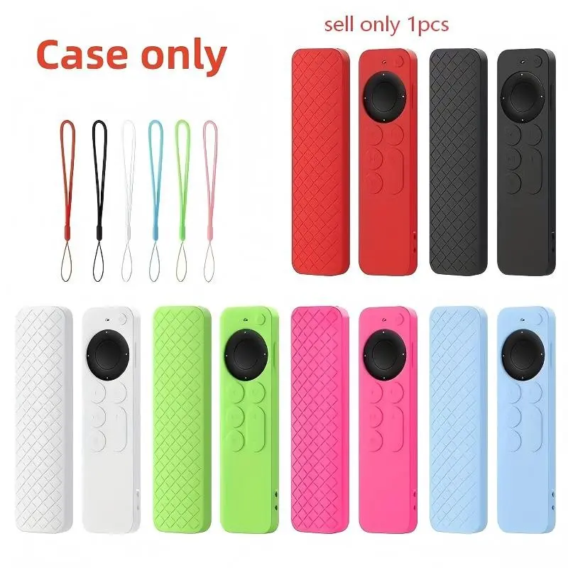 Remote Cover for Apple Siri Remote 3rd Gen Silicone Protective Remote Case for Apple TV 4K 2nd Gen Remote Shockproof Sleeve Lanyard