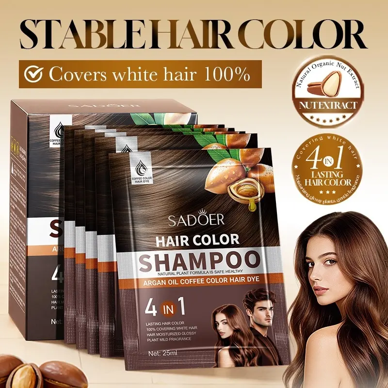 Nourishing Argan Hair Dye 2Colors,Home Self Coloring for Women & Men 10Pack