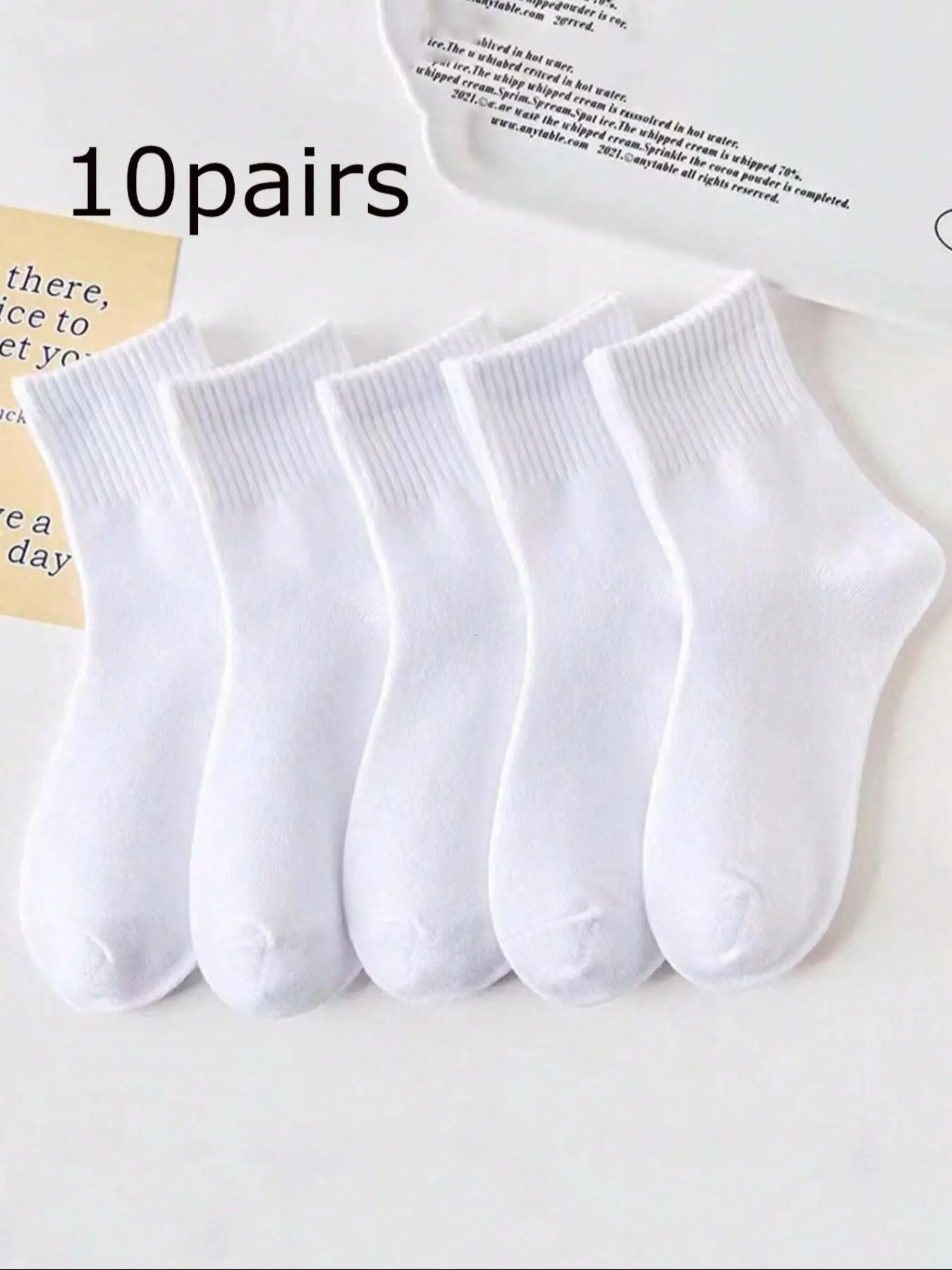 10 Pairs Simple Minimalist Mid-Calf Socks, Comfortable Breathable Daily Use, Versatile General Purpose Socks, Ideal for Everyday Wear, Breathable Knit Socks