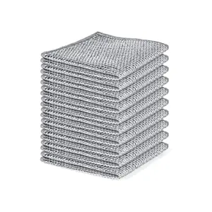 10/30pcs Upgraded Steel Wire Dishcloth, Dual Layer Cleaning Cloth, Strong Non-Scratch Iron Wire Sponge, for Pots, Sink, Dishes, Stove