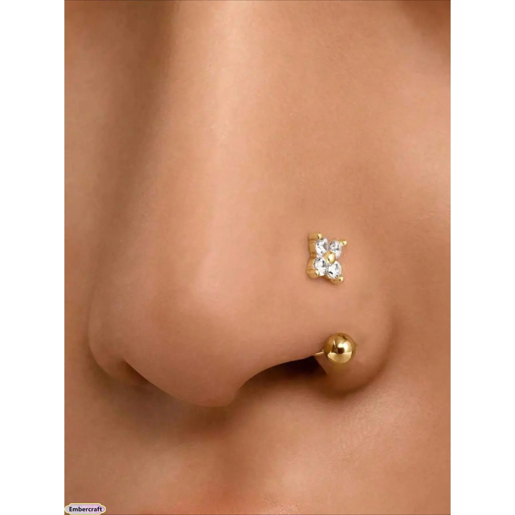 Viral Four-Leaf Clover Nose Ring Hoop, Aesthetic Lucky Charm Piercing Jewelry for Women & Men, Copper Floral Nose Hoop, Lightweight Everyday Body Jewelry, Trendy Y2K Accessory Must-Have for Daily Wear, Parties & Festivals