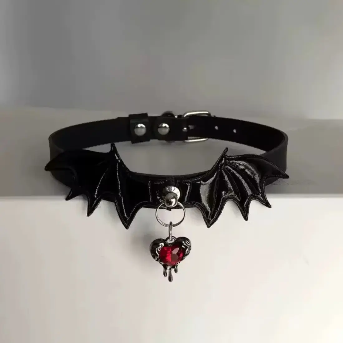 Goth Y2K Dark Red Heart Pendant Chain Black Leather Choker Collar Necklace For Women Man Punk Halloween Grunge EMO Accessories