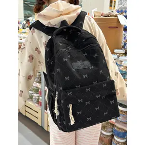 New Cute Bow for High School Students, Lightweight Large Capacity Shoulder Bag, Versatile and Comfortable Daily Use, School Backpacks, Trendy Backpack, Youth Backpack-LIU