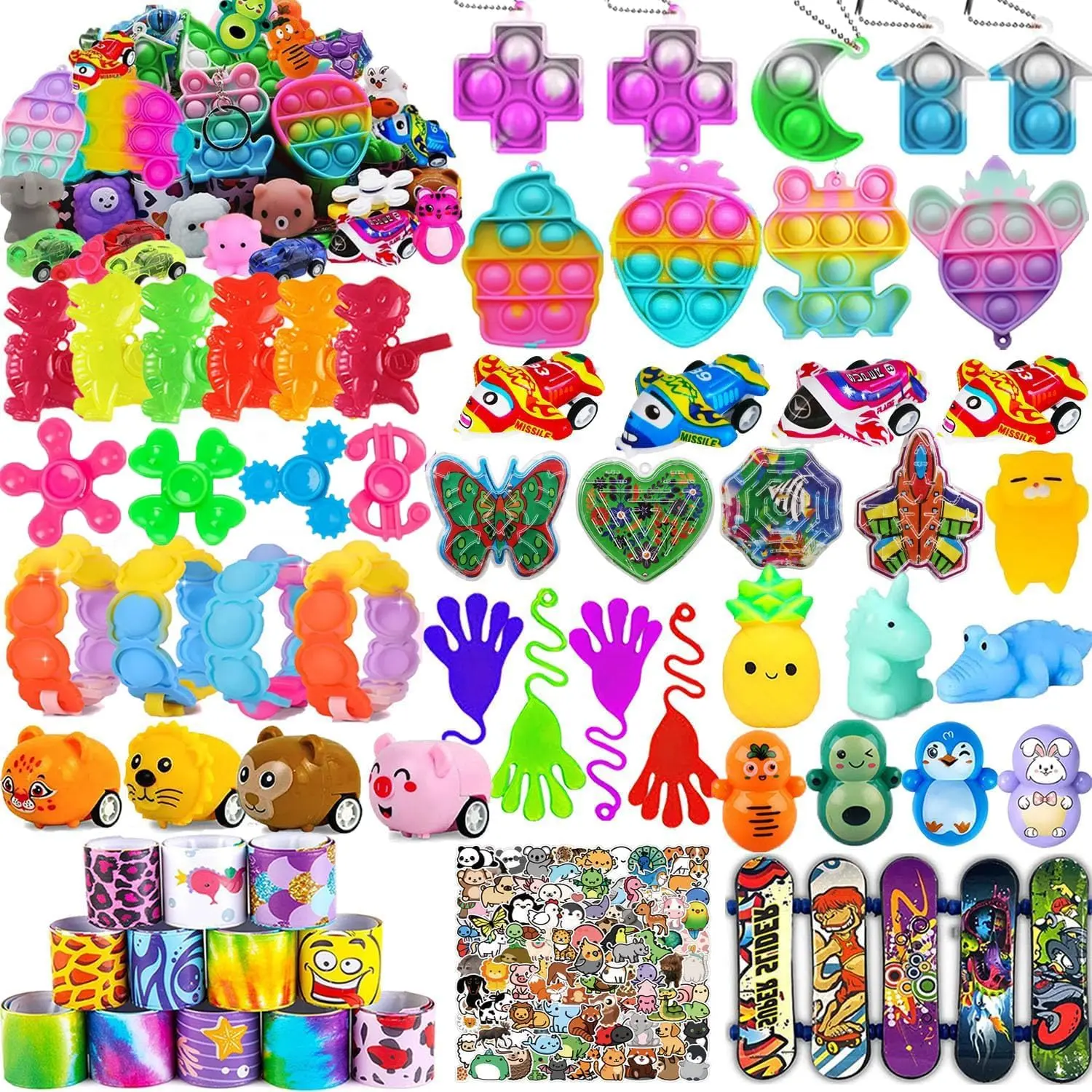 124 Pcs Party Favors for Kids, Goodie Bags Stuffers, Prize Box Toys for Classroom, Treasure Chest Toys, Fidget Toys Bulk, Pinata Fillers, Carnival Prizesfidget toys