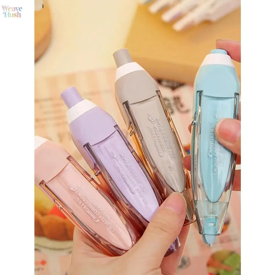 4-Pack Pink Pen-Style Retractable Correction Tape, Refillable White Out Roller with Extra Replacement Cartridges, Cute Smooth Quick-Dry School Supplies for Girls, Back to School Essentials for Classroom, Office & Journal Note Taking