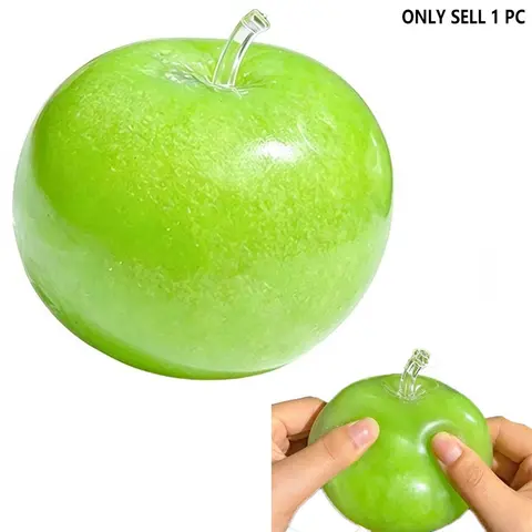 Green Apple Slushie Squeeze Toy, Malleable Coconut Oil Squishy, Stress Relief Toy with Squeeze Crunch Sound, Fun and Relaxing, Stress Relief Squishies