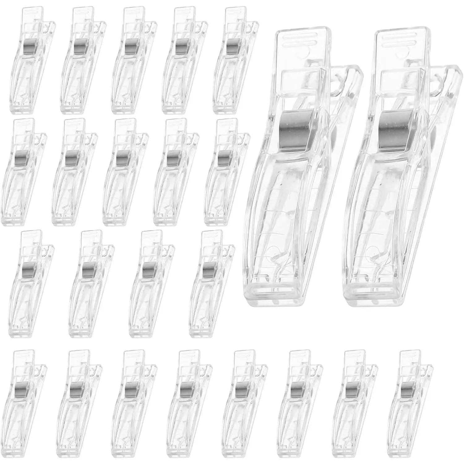 24 count Clear Plastic Pleated Paper Blinds Clips, Temporary Window Blinds Shades Hanger Clips with  Pinch Grip for Holding Curtains and Shades
