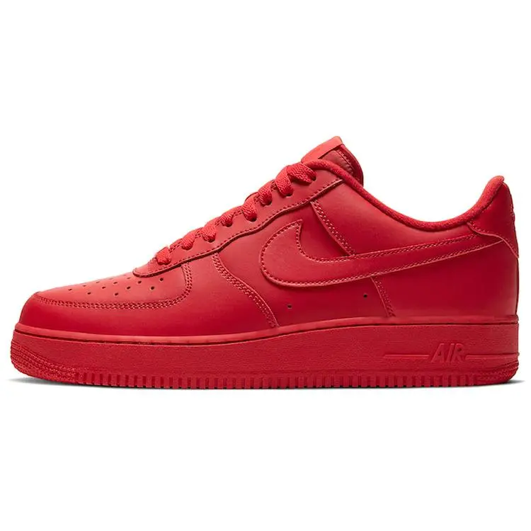 Nike Air Force 1 Triple Red Low-Top Sneakers Unisex Bold Red Design Verifiable, with credentials and supporting global authentication