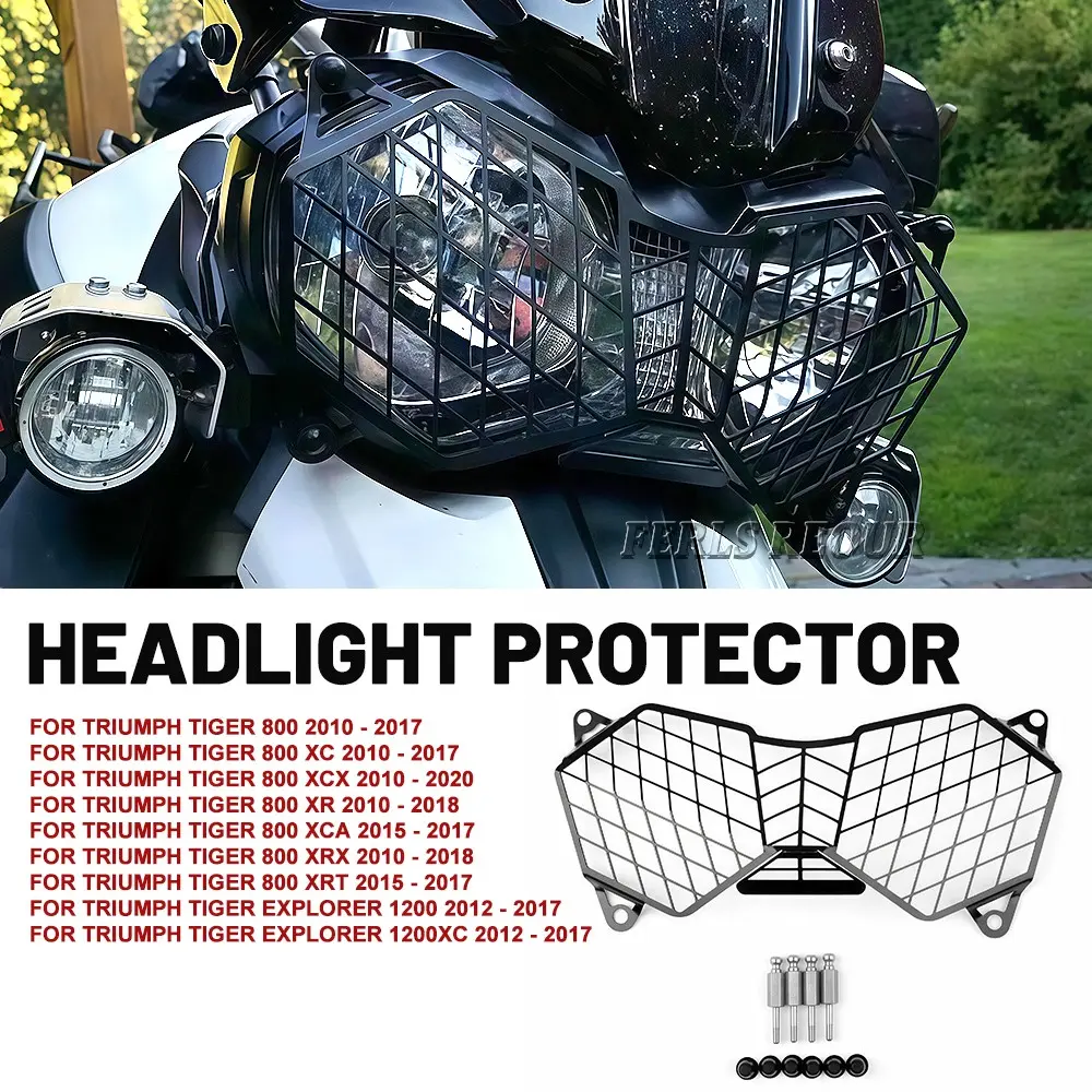 Triumph Tiger 800 1200 Xc Explorer 1200xc Headlight Grille Mesh Guard, Durable Protective Cover, Essential Motorcycle Accessory