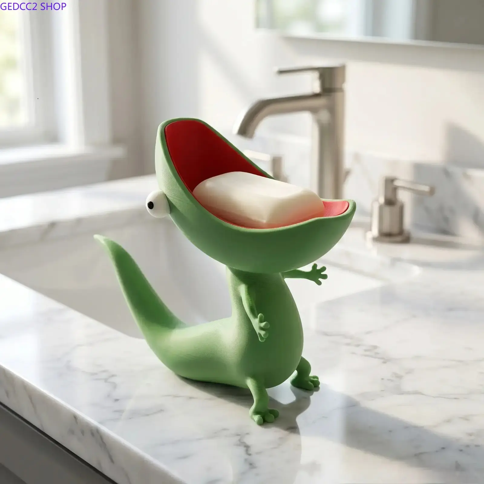 Lizard Bar Soap Holder,Bathroom Soap Dish,Cute Sponge Holder for Kitchen Sink,Key Holder,Funny Jewelry Dish,Ring Dish,Candy Bowl,Home Decor Soap Tray Plastic Soap Dish Soap Container