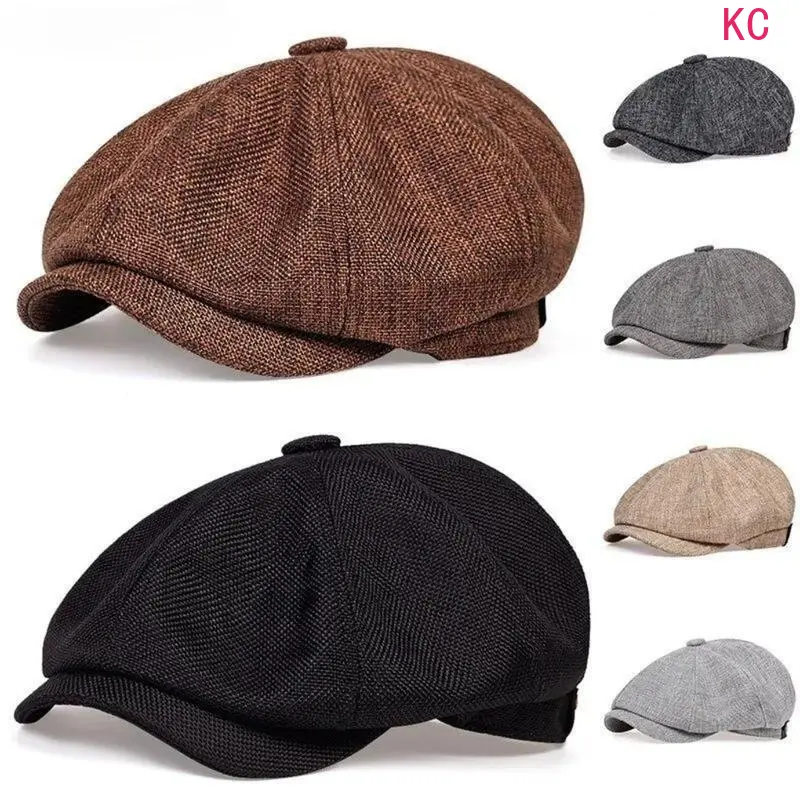 Men’s Vintage British Octagonal Newsboy Cap, Breathable Baker Boy Cabbie Hat, Old Money Aesthetic Fashion Accessory For Daily Outfit Matching
