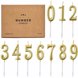 10-Pieces  Numeral Birthday Candles,  Numeral Candles Number 0-9 Glitter  Topper Decoration for Birthday,Wedding Anniversary,Party Celebration