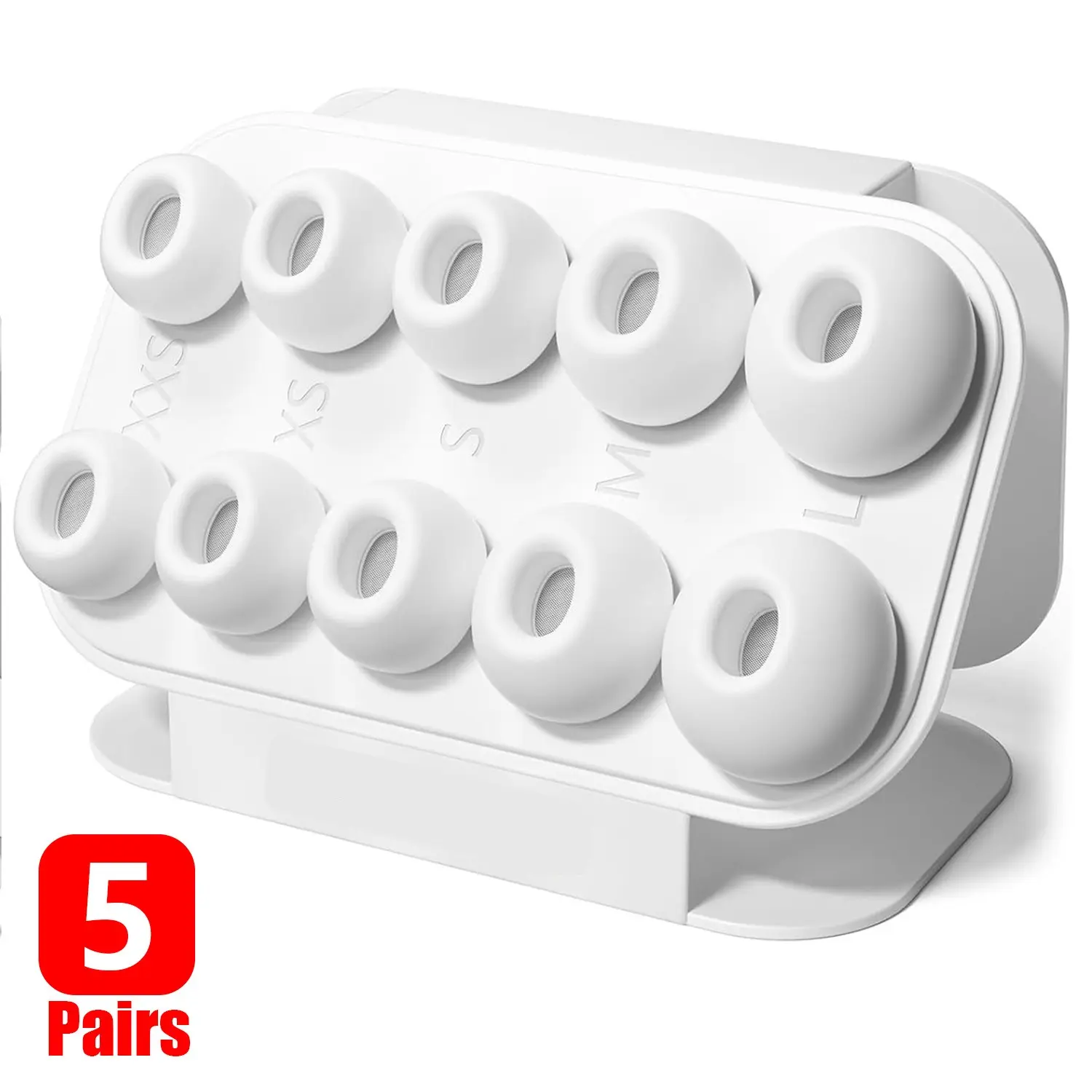 5 Pairs Silicone Ear Caps for AirPods Pro 3,  Dust Filter, 5 Sizes Xxs/XS/s/m/l, Comfortable and Durable Ear Accessories
