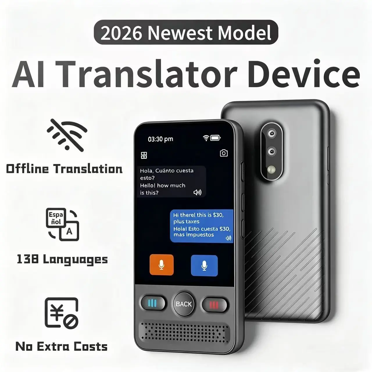 2026 New Portable Smart Ai Language Translator, Offline Translation, Group Chat Translation, Phone Sync, Travel, Business, Language Learning
