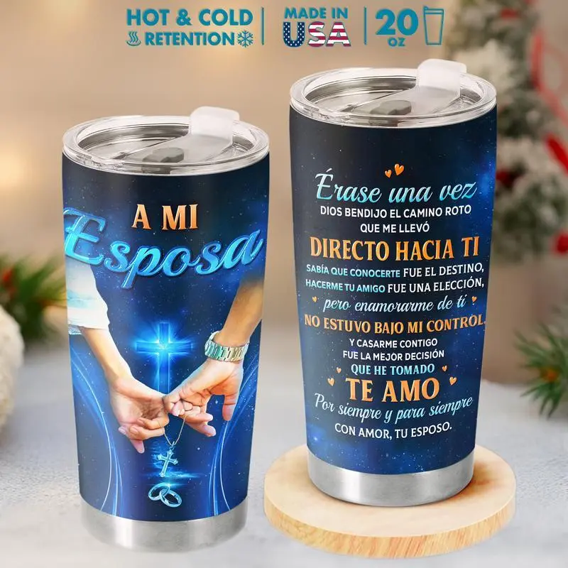 SMS - Vaso Térmico “Para Mi Esposa” de 20 oz - Regalo Cristiano de Aniversario o Cumpleaños para Esposa, Taza de Café Religiosa de Amor, Regalo para Ella en el Día de la Madre