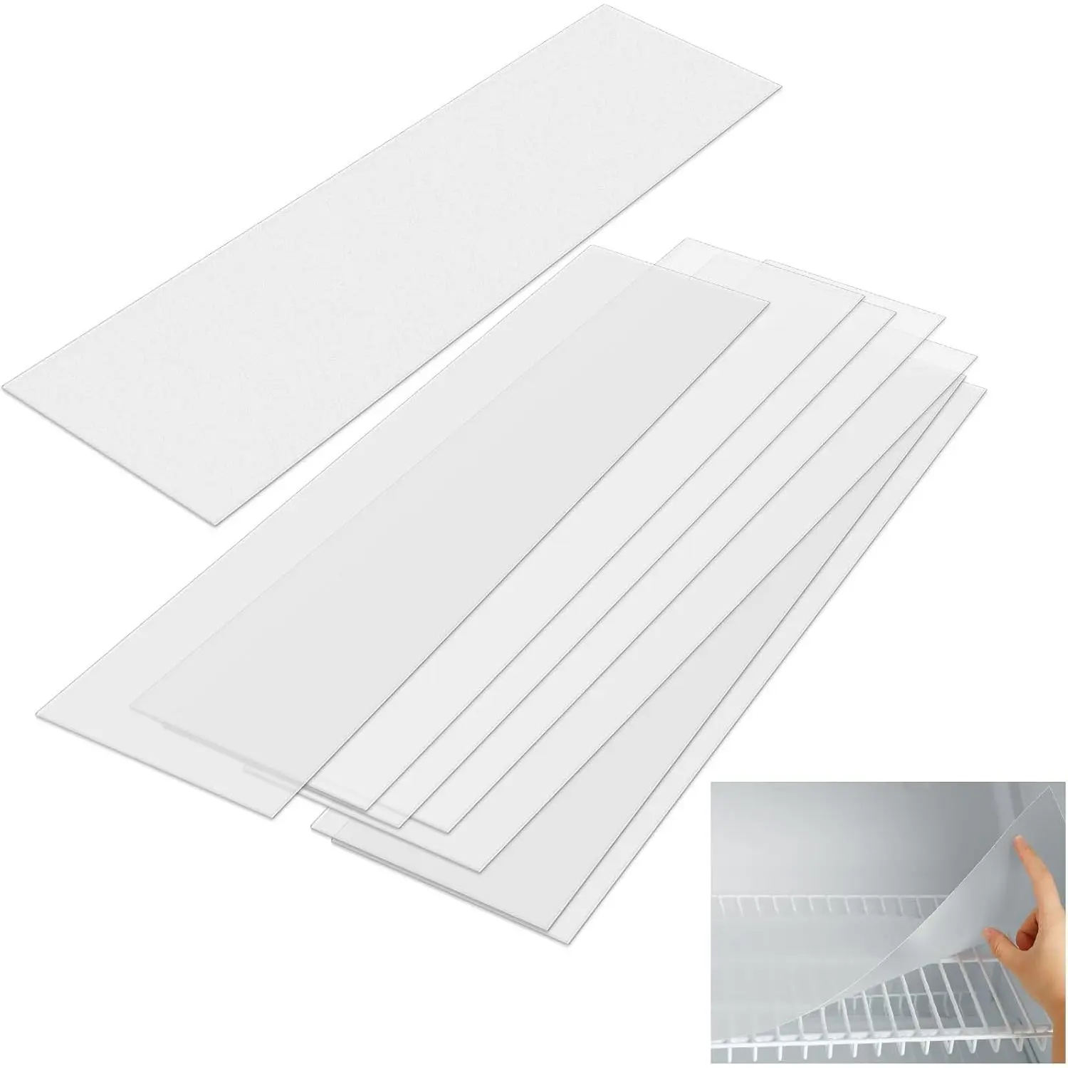8 count Frosted Plastic Shelf Liner  Non Adhesive Shelf Mats for Wire Shelves Strength Wire Shelving Cover for Kitchen Shelving Unit Pantry Cabinet Storage (Clear,12 x 48 Inch)