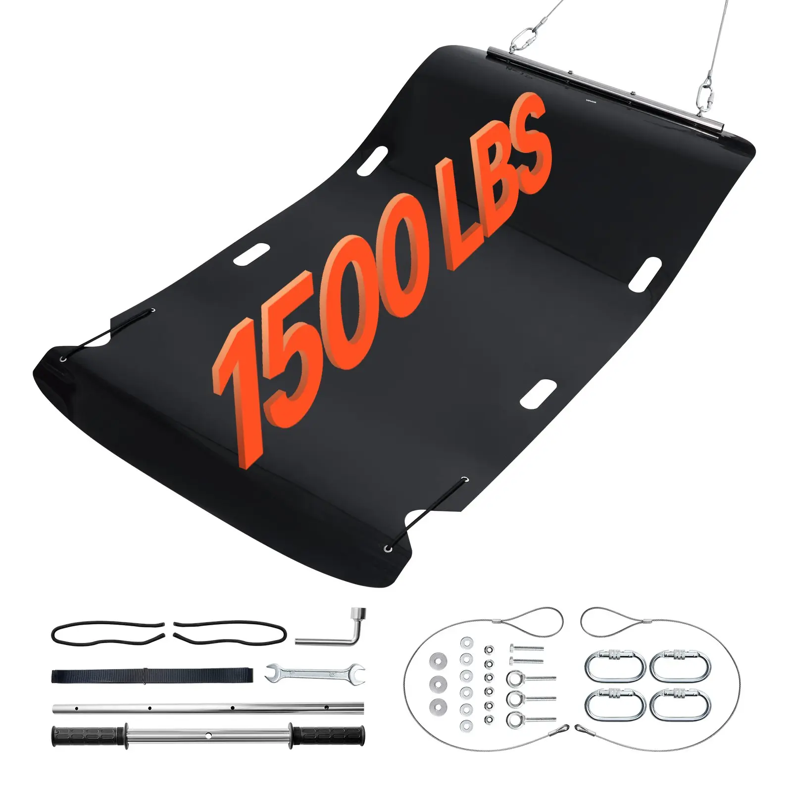 VEVOR Large Size HDPE Plastic Yard Drag Sled, 90x46 in, 1500lbs Heavy Duty Utility Sled with Ropes & Pull Cables, ATV Compatible Firewood Haul Hand Vehicle for Ice Fishing, Works with UTVs & Tractors