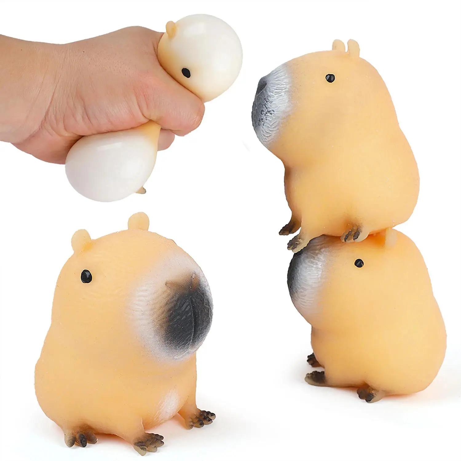 Kawaii Capybara Squishy Doll - Creative Anxiety Fidgets Toy with Pinch, Music Trick Release, Decompression Squeeze Features (Capybara Squishy Stress Relief Toy for Hobbies), Kawaii Squishy