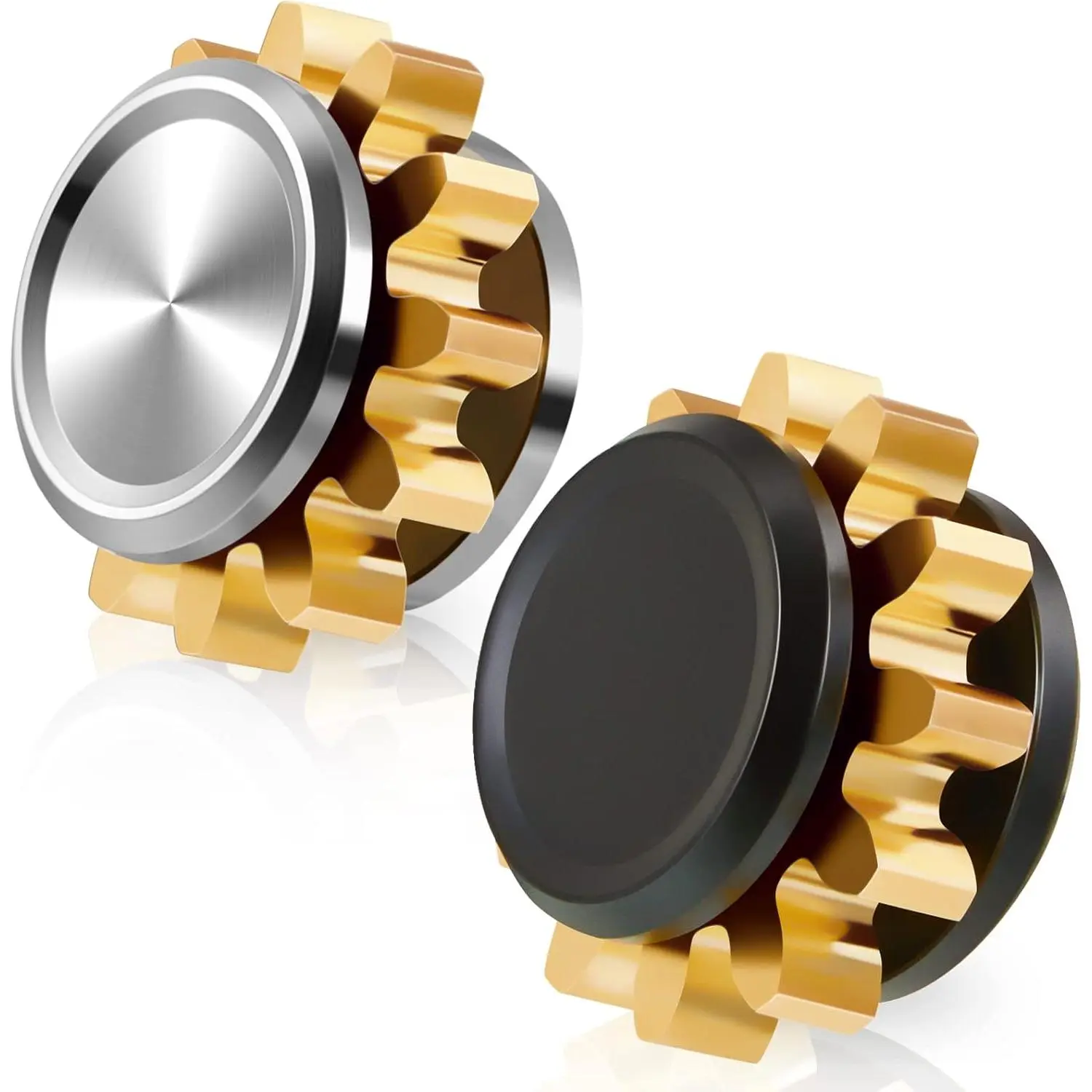 2 Pieces Copper Gear Fidget Spinner for Adults - Small Mini Solid Brass Metal with Steel Bearings, Hand Spinner for Focus & Thinking - Office Desk Toy for ADHD Meetings and Phone Callsfidget toys
