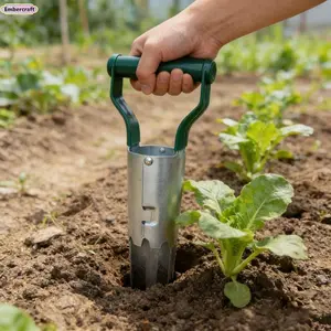 Embercraft Multi-Function Garden Tool Kit - Hole-Punching Sower, Seedling Transplanter, Soil-Digger, Fertilizer Applicator for Vegetable Planting Outdoor Garden Accessories