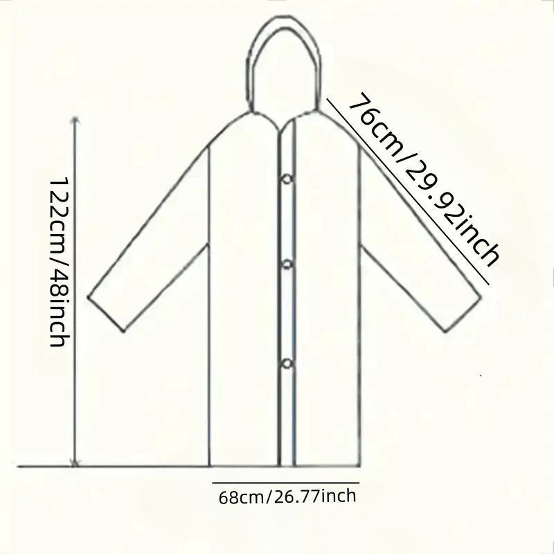 Solid Color Raincoat, 1-Count Portable Lightweight Windproof and Waterproof Raincoat with Drawstring for Outdoor Cycling