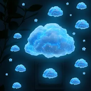 1 Set of 'Dreamy Cloud Starry Sky Glowing Stickers, Universe Theme Decorative Luminous Stickers' is suitable for bedroom and living room background wall decoration, room decoration, bedroom decoration, self-adhesive detachable, peeling and pasting