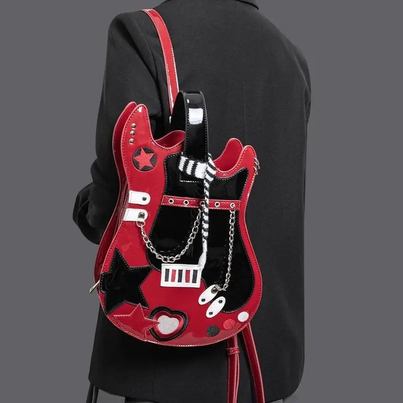 Women's Punk Motorcycle Guitar Crossbody Bag - 2026 Summer New, Large-Capacity, Creative 1-Shoulder Design