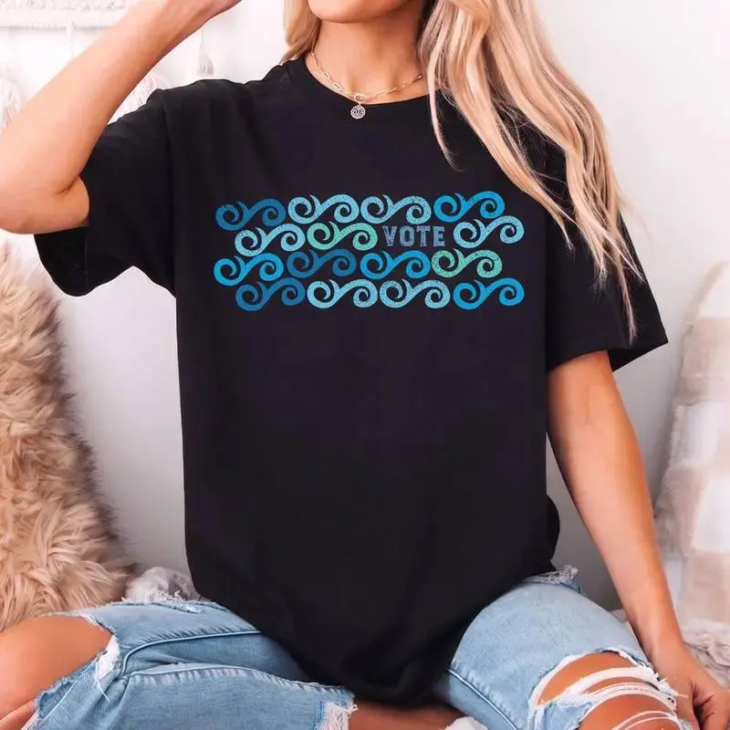 Vote Blue Waves Shirt, Liberal Voter Tee, Midterm Election 2026 Shirt, Blue Wave Pattern Shirt, Political Statement Tee, Progressive Campaign Shirt, Election 2026 Outfit, USA Voting Rights Shirt Casual Top