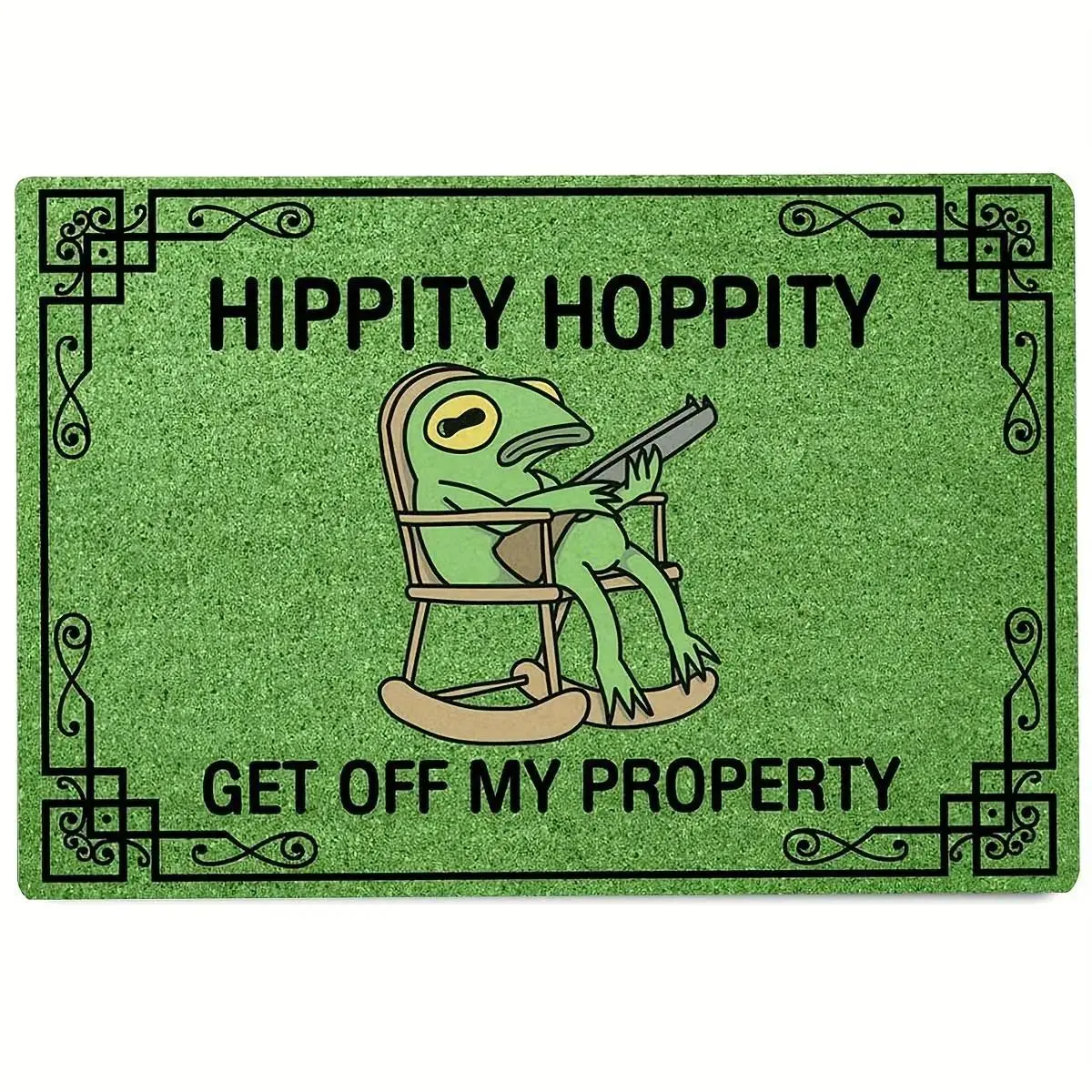 GET OFF MY PROPERTY Funny Door Mat – Machine Washable, Stain Resistant, Lightweight, Non-Slip Rug, Perfect for Indoor Entryway, Porch, or Covered Outdoor Use