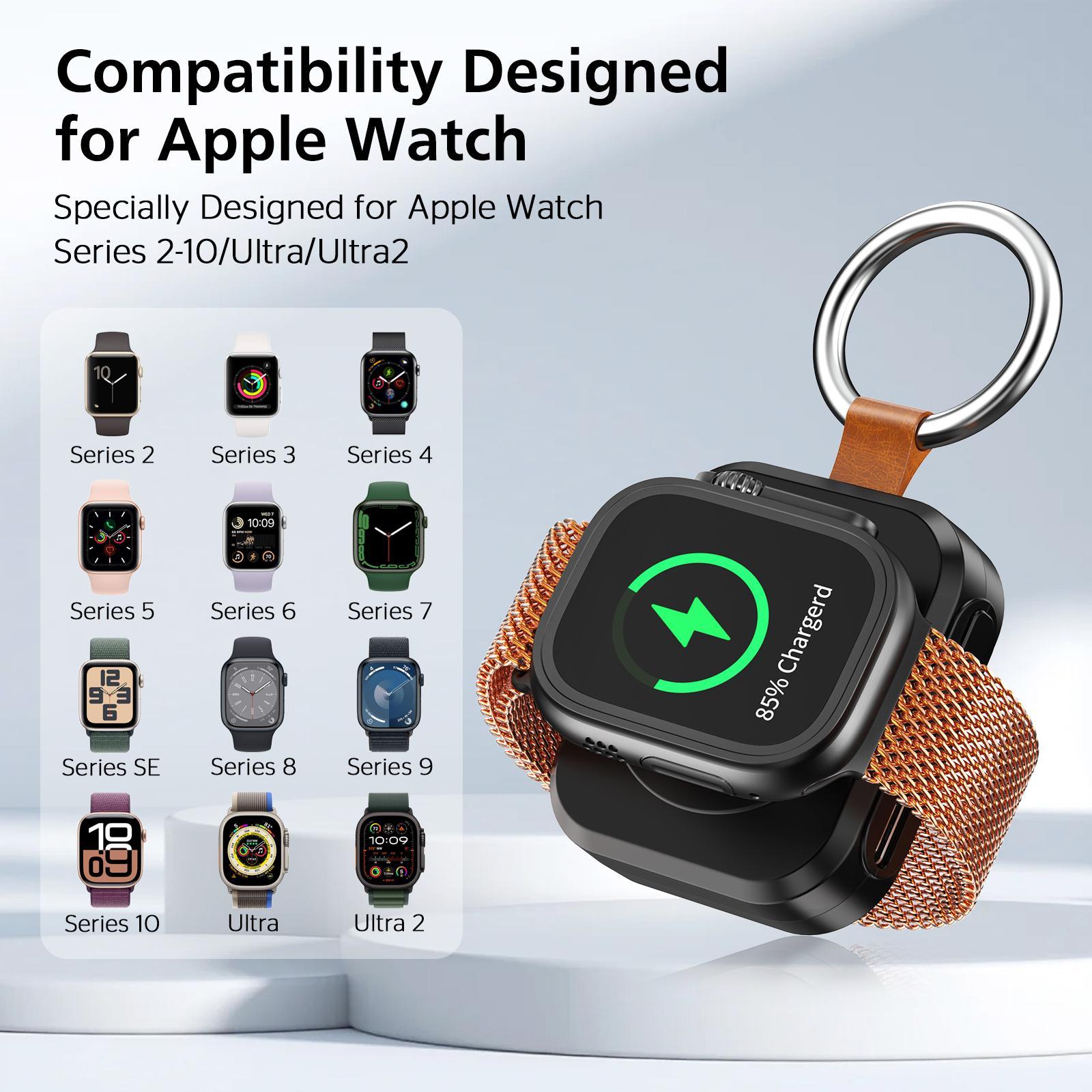 Portable Charger for Apple Watch, Wireless Magnetic Charger, 1200mAh Power Bank Travel Keychain Accessories, Smart Chargers for Apple Watch Series, Wearable, Digital #GLOBAL PICKS