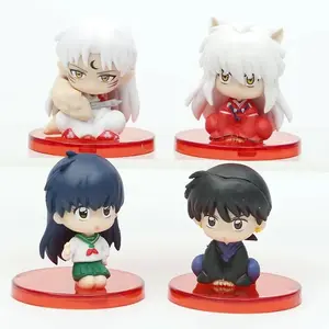 2026 hot item 4pcs/Set Anime INUYASHA Figure Toy Kikyo Sesshoumaru Higurashi Kagome Cartoon Doll Kids Gift