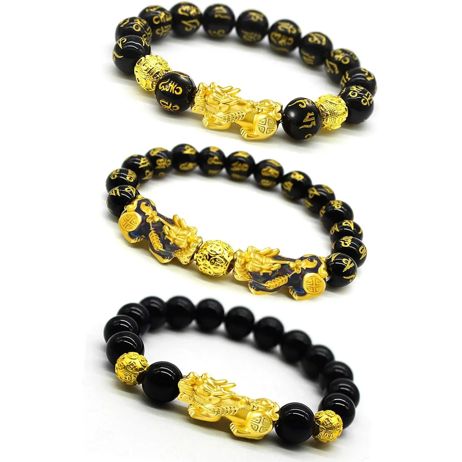 Feng Shui  Luck Bracelets for Men Women Obsidian Bead Dragon Lucky  Bracelet Pixiu Pi Yao Attract Wealth  Feng Shui