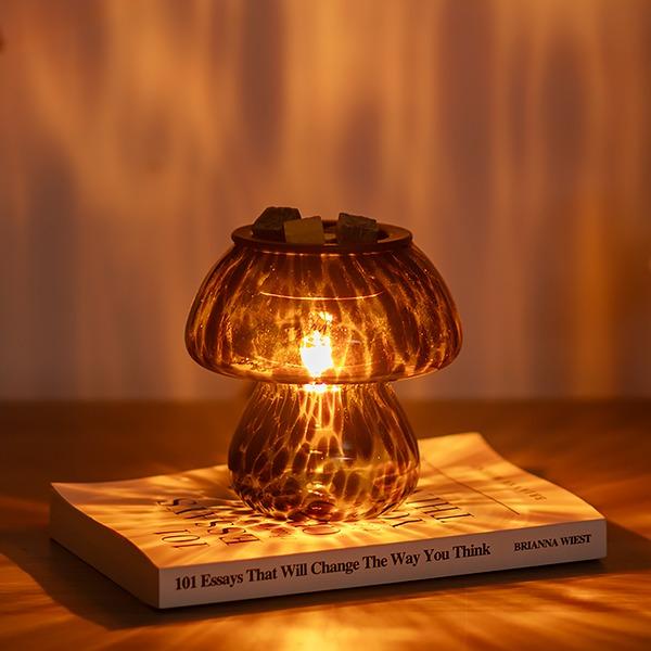 Mushroom Wax Melt Warmer, Scented Wax Melter, Cute Fragrance Murano Lamp, Girly Birthday Christmas Decor Housewarming Gifts for Women Perfume Aroma
