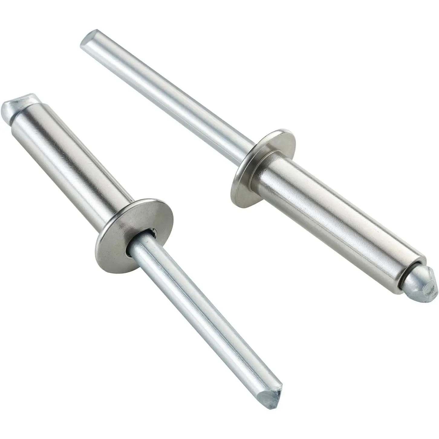 65-Count Open End 304 Stainless Steel Blind Rivets - 3/16" x 1" (4.8x25mm), Steel Mandrel, Fiberglass Grip, Lightweight Strength, Easy Installation for HVAC, Sheet Metal Repairs, Fiber Glass
